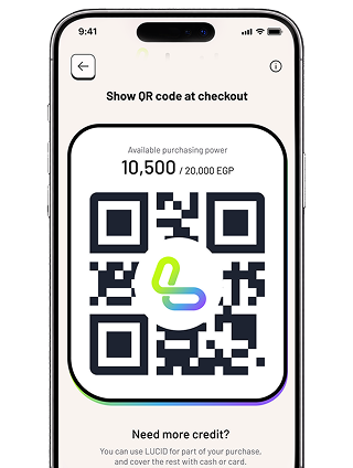 Lucid app QR scan screen mockup
