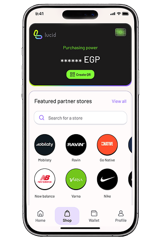 Lucid app favorite stores screen mockup
